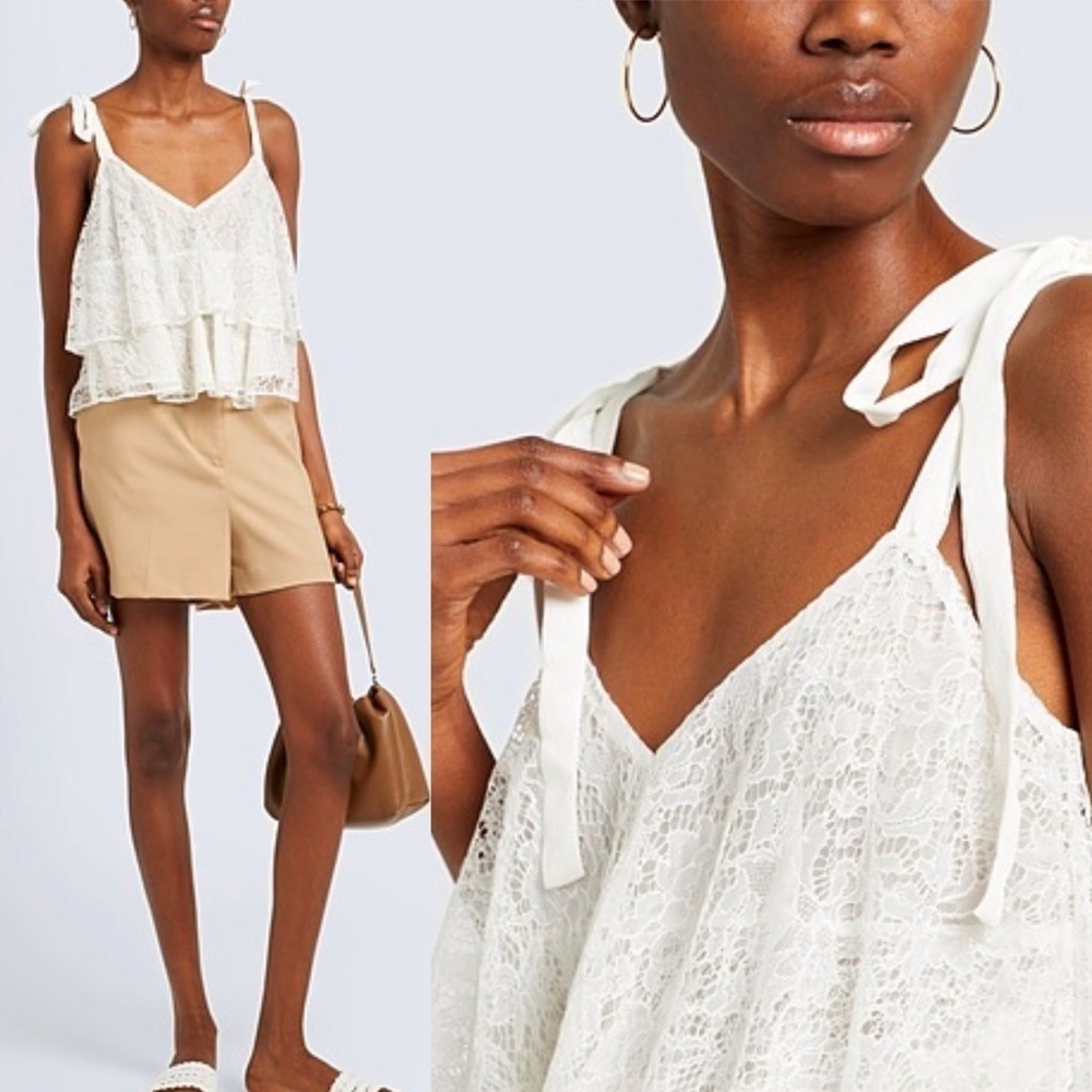 DONDUP Flounced lace tank top